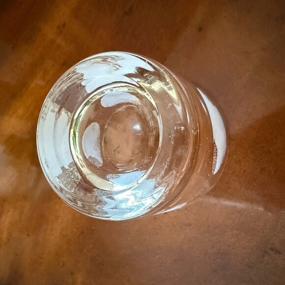 Vintage Flared Low Ball Tumbler Frosted Moon + Gold Leaf Glass MCM Retro Design - Picture 5 of 6